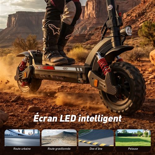 Trottinette Électrique iScooter GX3pro 11" 1200w Charge 150 kg 54.6V17.5AH Autonomie 45km Pliable Noir – Image 2