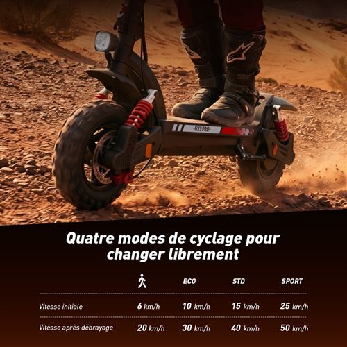 Trottinette Électrique iScooter GX3pro 11" 1200w Charge 150 kg 54.6V17.5AH Autonomie 45km Pliable Noir – Image 3