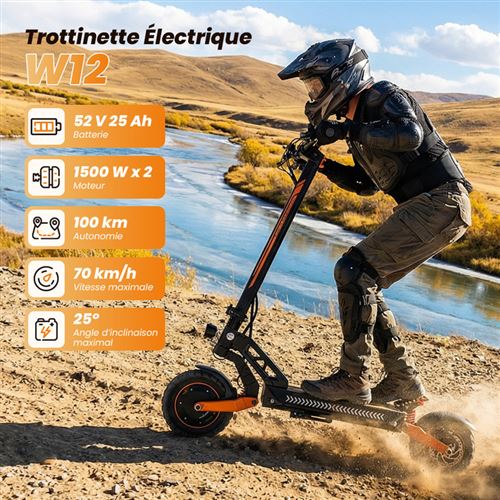 Trottinette Électrique Pliable 11'' AGILERIDE AS-P4, Autonomie 90-100km, Batterie 52V 22.5Ah, Moteur 1500W*2 – Image 3
