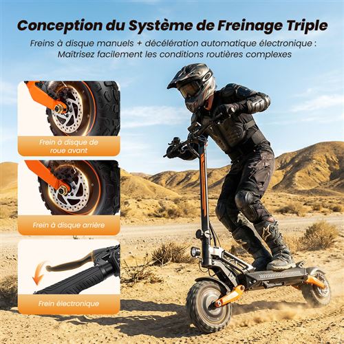 Trottinette Électrique Pliable 11'' AGILERIDE AS-P4, Autonomie 90-100km, Batterie 52V 22.5Ah, Moteur 1500W*2 – Image 4