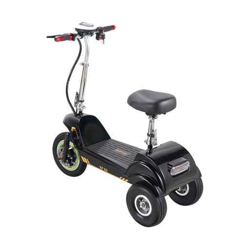 Trottinette Électrique Trois Roues Twofish TF03 Moteur 500W Batterie 48V15Ah Vitesse Max 28km/h Autonomie Max 30km Noir et Jaune – Image 3