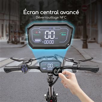 Trottinette électrique HALO KNIGHT T104(2025) - Double moteur 52V 1200W, 65km/h, 45km autonomie, pneu 10 pouces - Noir. – Image 2