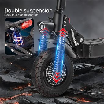 Trottinette électrique HALO KNIGHT T104(2025) - Double moteur 52V 1200W, 65km/h, 45km autonomie, pneu 10 pouces - Noir. – Image 3