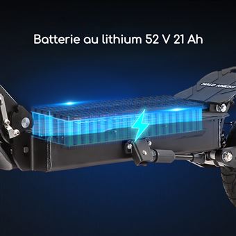 Trottinette électrique HALO KNIGHT T104(2025) - Double moteur 52V 1200W, 65km/h, 45km autonomie, pneu 10 pouces - Noir. – Image 4