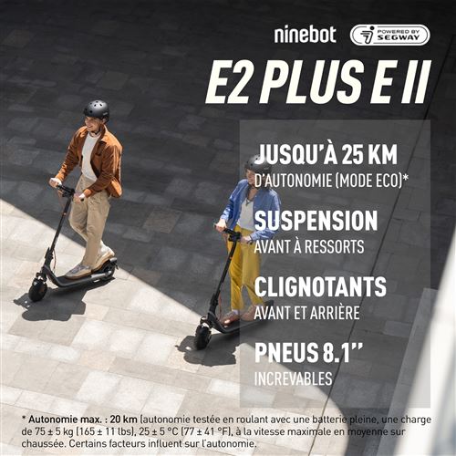 Trottinette électrique Ninebot Segway E2 Plus II E 300 W Noir et Gris – Image 2