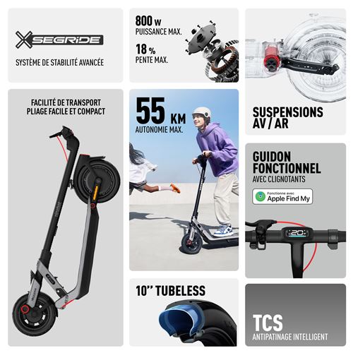 Trottinette électrique Segway Ninebot E3 Pro E 400 W Noir et Gris – Image 4