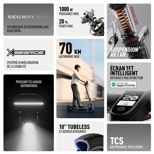 Trottinette électrique Segway Ninebot F3 E 450 W Gris et Noir – Image 4