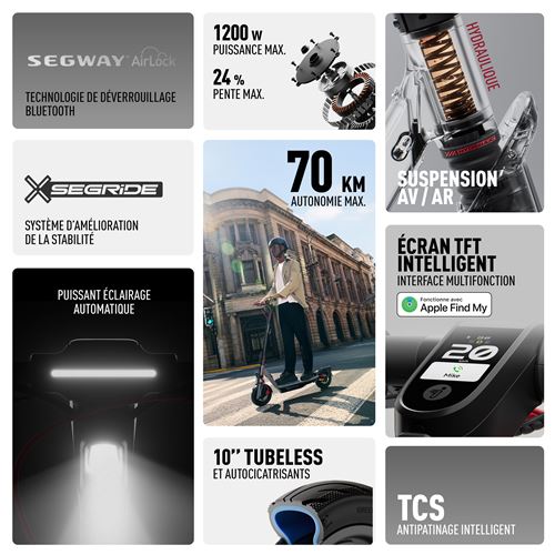 Trottinette électrique Segway Ninebot F3 Pro E 550 W Gris et Noir – Image 4