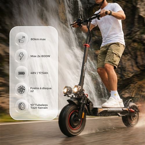 Trottinette électrique UrbanGlide E-Cross Max 2x2 2ème génération 1200 W Noir – Image 3