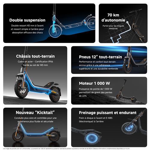 Trottinette électrique Xiaomi Electric Scooter 6 Pro 400 W Noir – Image 3