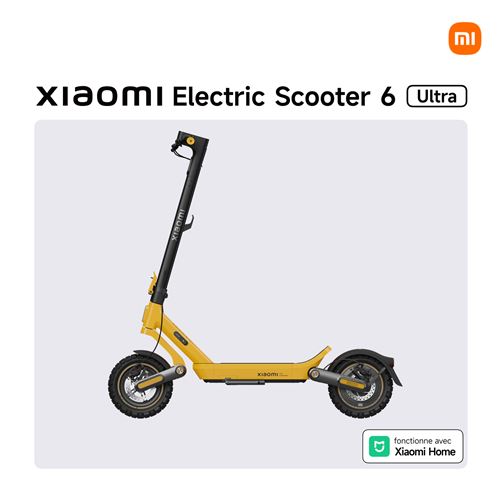 Trottinette électrique Xiaomi Electric Scooter 6 Ultra 500 W Jaune et Noir – Image 2