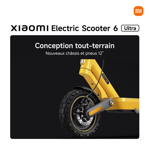 Trottinette électrique Xiaomi Electric Scooter 6 Ultra 500 W Jaune et Noir – Image 6