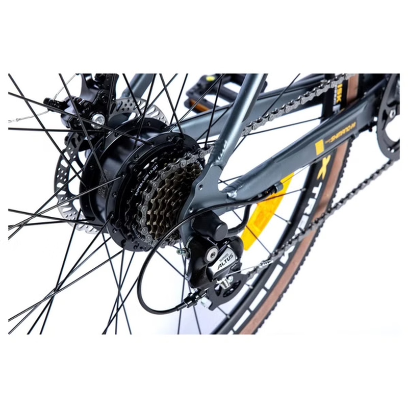 Moma Bikes E-GRAVEL 28PRO, Equipped Full Shimano, 8 vitesses , Freins à disques TEKTRO, Bat Ion Lithium intégrée et amovible de 36V 10Ah – Image 8