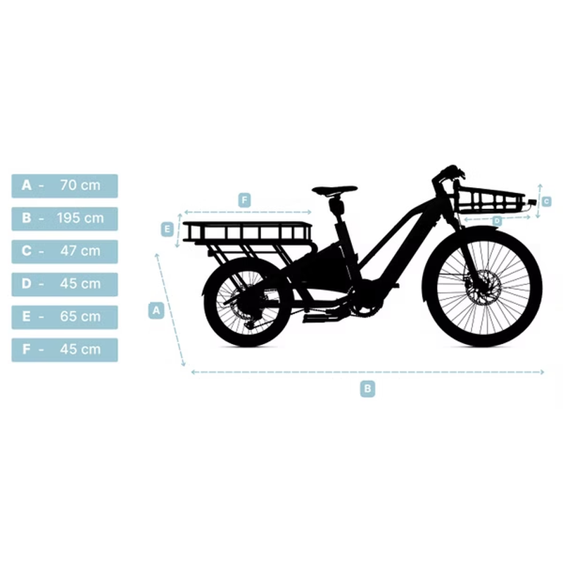 Vélo Cargo Longtail Électrique O2feel Equo 5 2 Adventure Shimano Cues 9V 835 Wh 26/20'' Vert Jungle Pack Family – Image 2