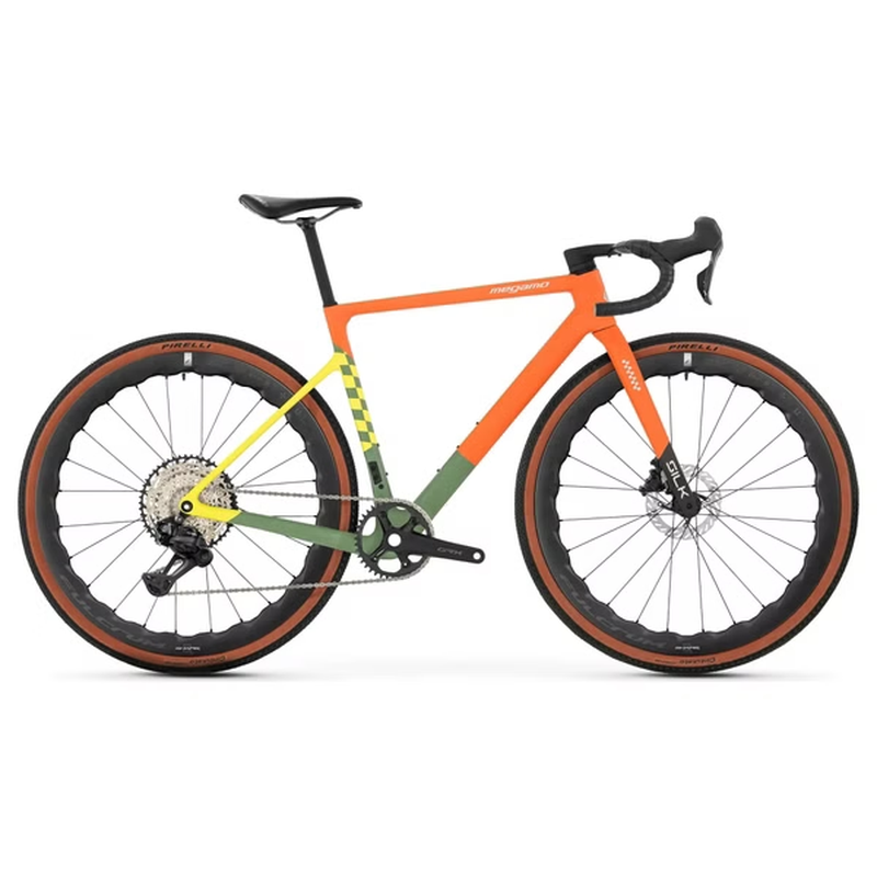 Vélo de Gravel Megamo Silk 02 Sram Rival XPLR AXS 13V 700 mm Orange/Vert/Jaune 2026