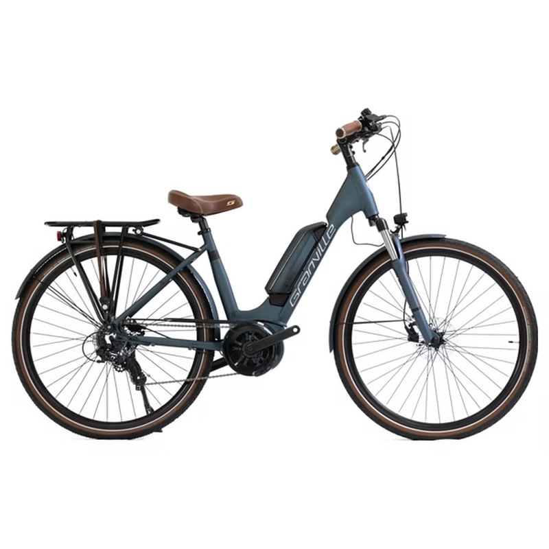 Vélo de Ville Électrique Granville E-Urban 30 Plus Unisex Shimano Tourney/Altus 7V 500 Wh 700 mm Bleu Petrol Mat