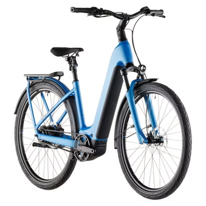 VTC Électrique Cube Kathmandu Hybrid Comfort Pro 800 Easy Entry Enviolo Trekking Courroie 800 Wh 700 mm Bleu Azure 2026 – Image 2