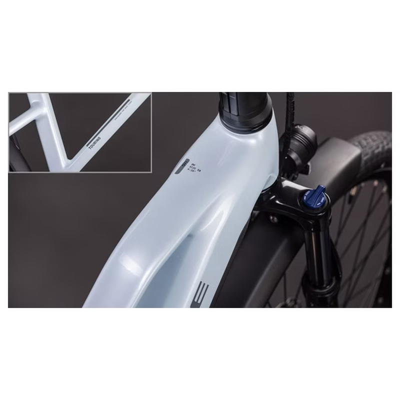 VTC Électrique Cube Touring Hybrid One 600 Trapeze Shimano Cues 9V 600 Wh 700 mm Bleu Glacier 2026 – Image 7