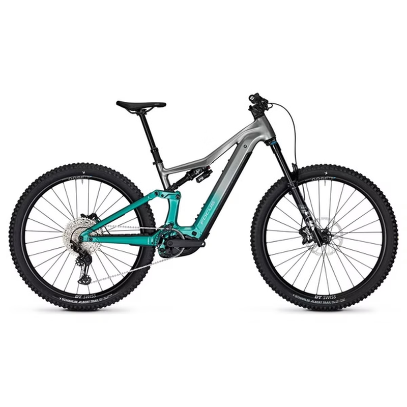 VTT Électrique Tout-Suspendu Focus JAM² 6 9 Shimano 12V 600Wh Bosch 120 Nm 29'' Gris/Vert 2025 – Image 5