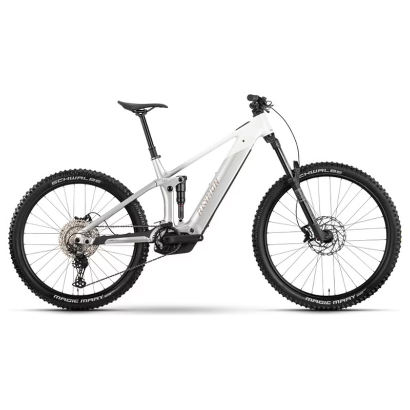 VTT Électrique Tout-Suspendu Raymon Vamok Comp Shimano 12V 800Wh Bosch 120 Nm MX(29/27 5'') Gris/Blanc 2026